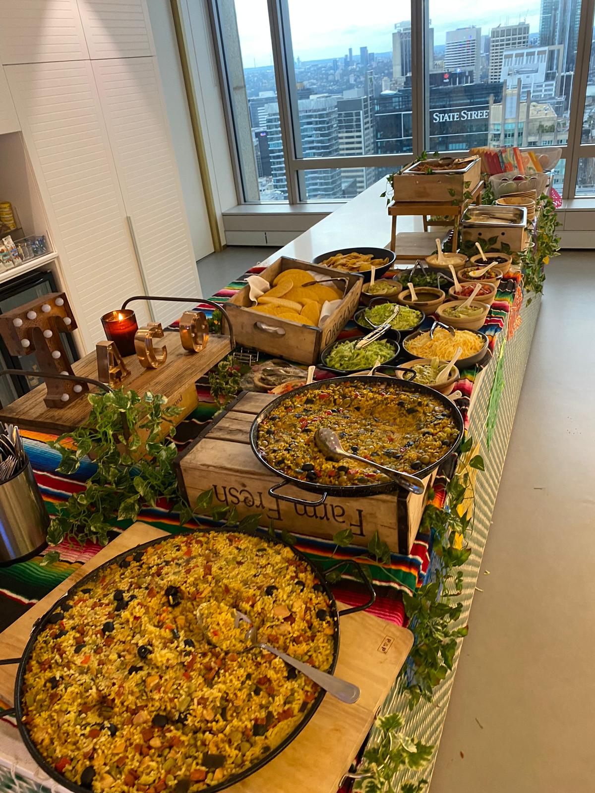taco and paella station catering